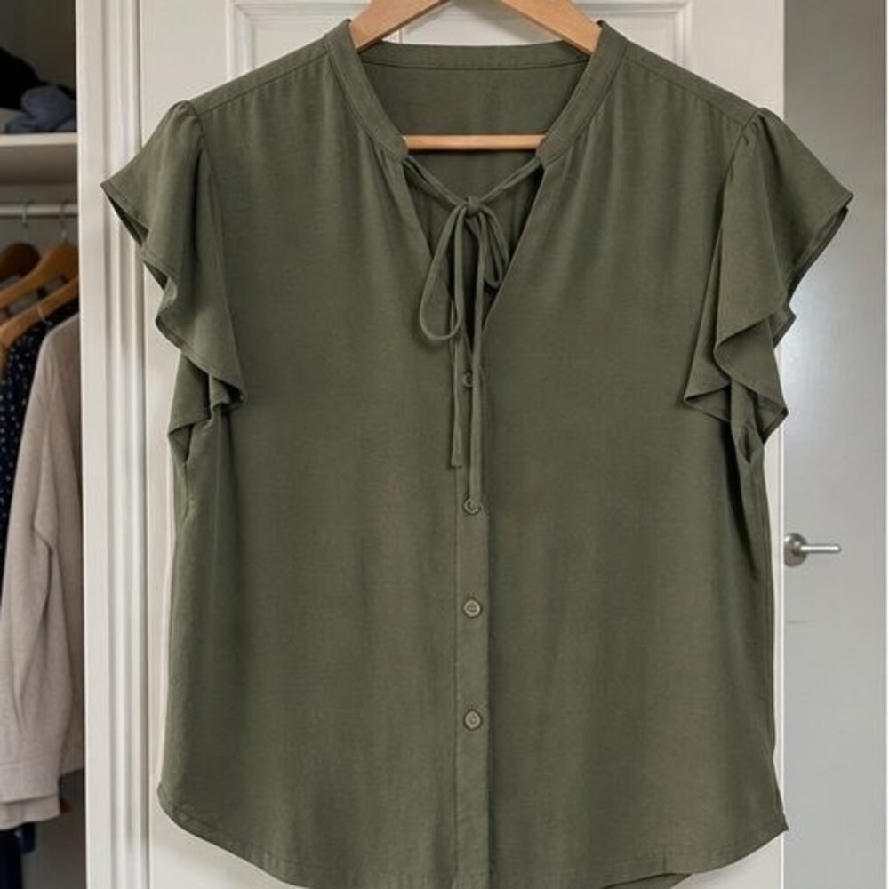 Olive Lace Trim Top
